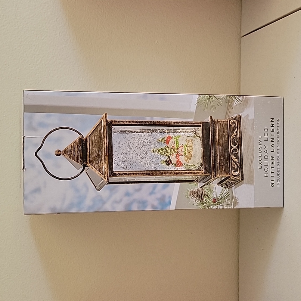 Brand new in a Box exclusive holiday LED glitter lantern.